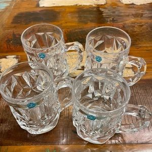 Tiffany and Company crystal beer mugs.  Set of 4.